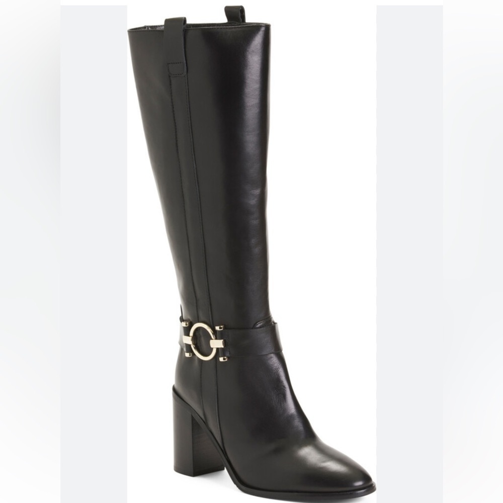 Napoleoni Made In Italy Leather Wrapped Heel Boots With Hardware